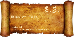 Rumpler Edit névjegykártya